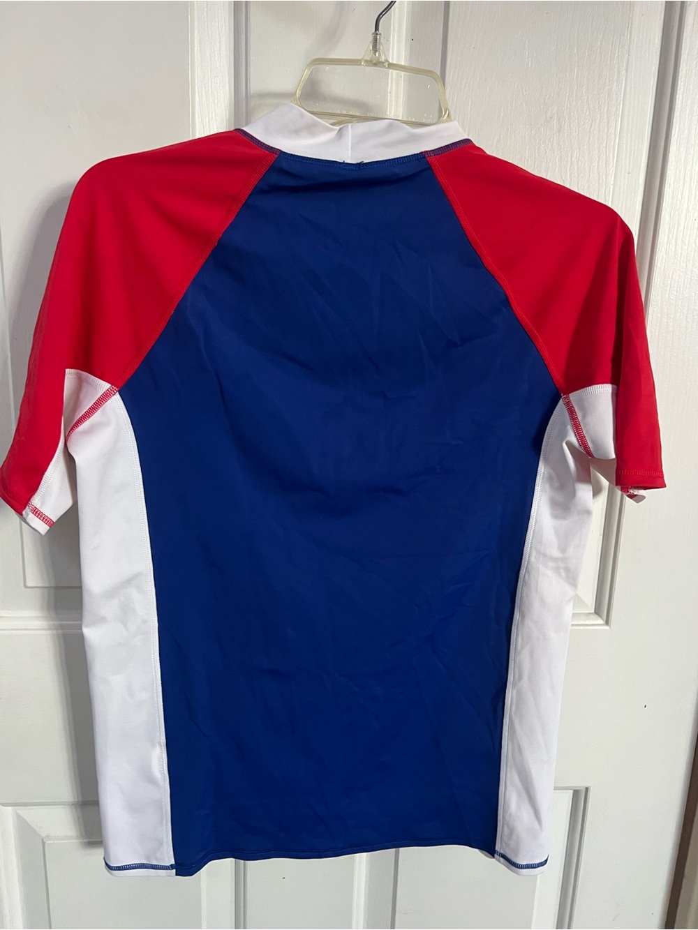 Lands End Athletic Rash Guard - Blue, Red & White 14-16